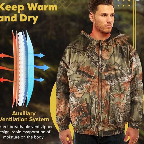 TrailCrest Boy's Medium Tactical Hoodie Jacket Insulated Warm Camo Hunting Gear - Picture 8 of 9